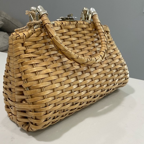 Handbags - Vintage 1960s Wicker Handbag